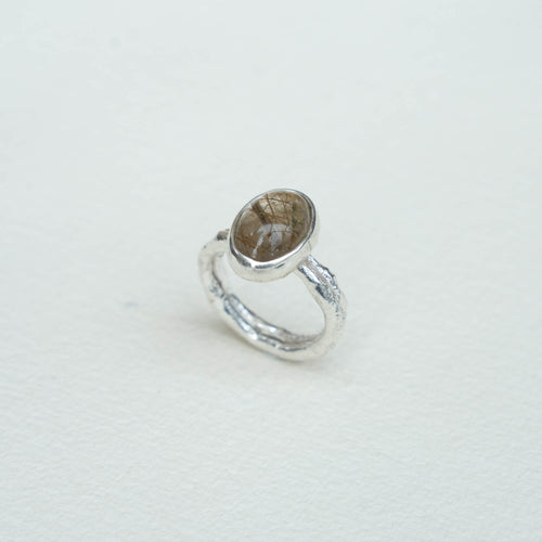 Anillo cuarzo rutilo aro doble