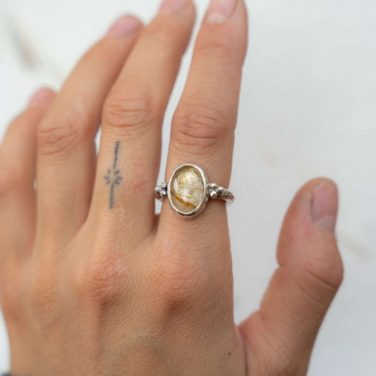 Anillo cuarzo rutilo