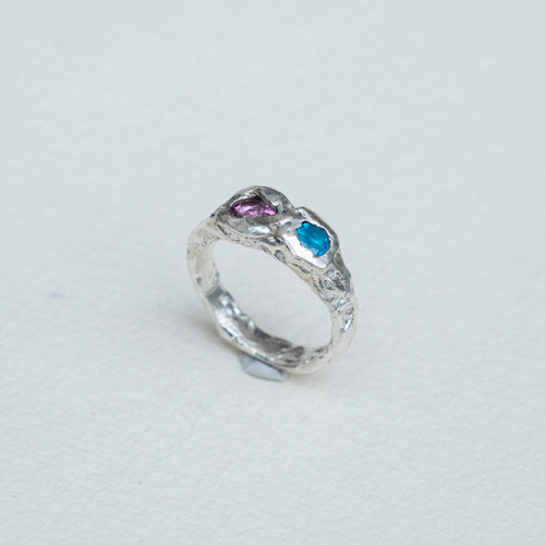 Anillo de Lava topacio rosa y apatito